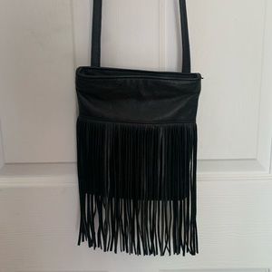 Black Fringe Crossbody Bag
